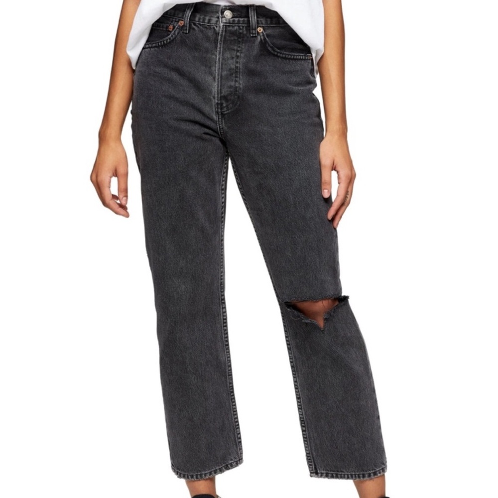 Topshop chicago ripped high waist dad jean